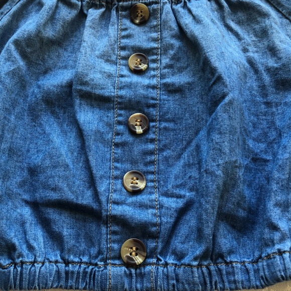 Knit Works Denim Off The Shoulder Cropped Top Girls Size S (7-8) Short Sleeves - Picture 11 of 16